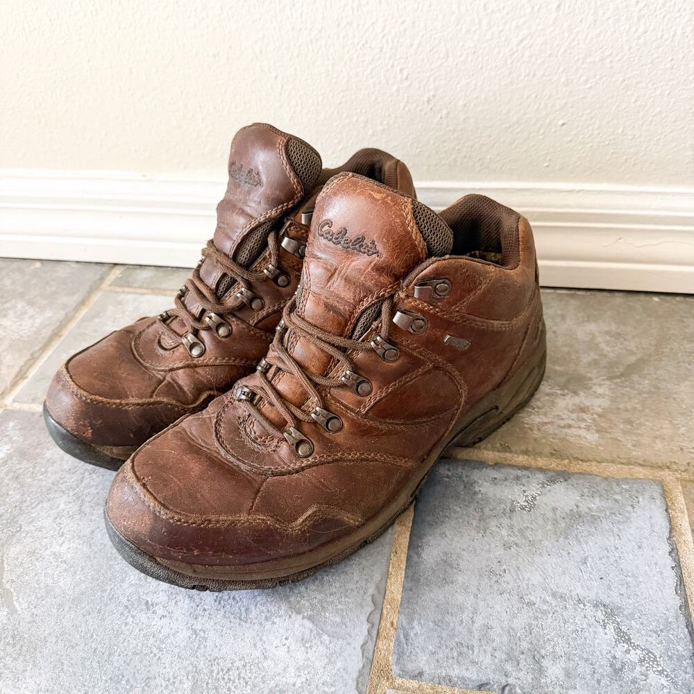 Cabela’s Leather Hiking Boots Brown Waterproof Trail Men’s 10.5 D